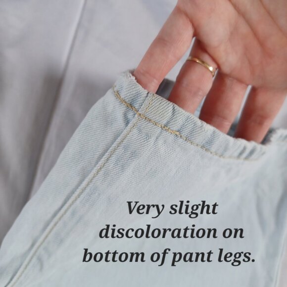 KanCan Jeans Light Wash Wide Leg Rigid Denim Highrise Button Fly Size 11 32x34 - Picture 7 of 12